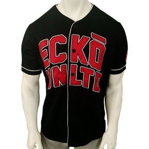 NWT ECKO UNLTD. MSRP $89 MEN'S BLACK SHORT SLEEVE BUTTON UP BASEBALL JERSEY